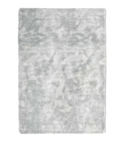 Outlet Hoogpolig vloerkleed NAVARRA 120x170 cm polyester zilvergrijs Tapijten