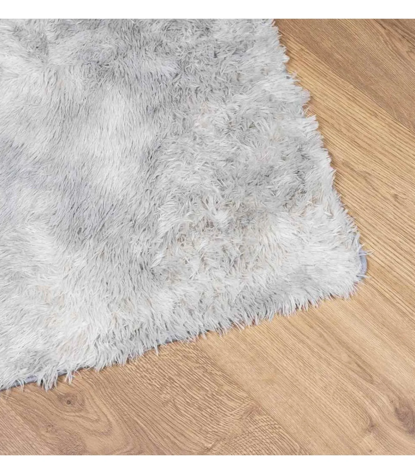 Outlet Hoogpolig vloerkleed NAVARRA 120x170 cm polyester zilvergrijs Tapijten