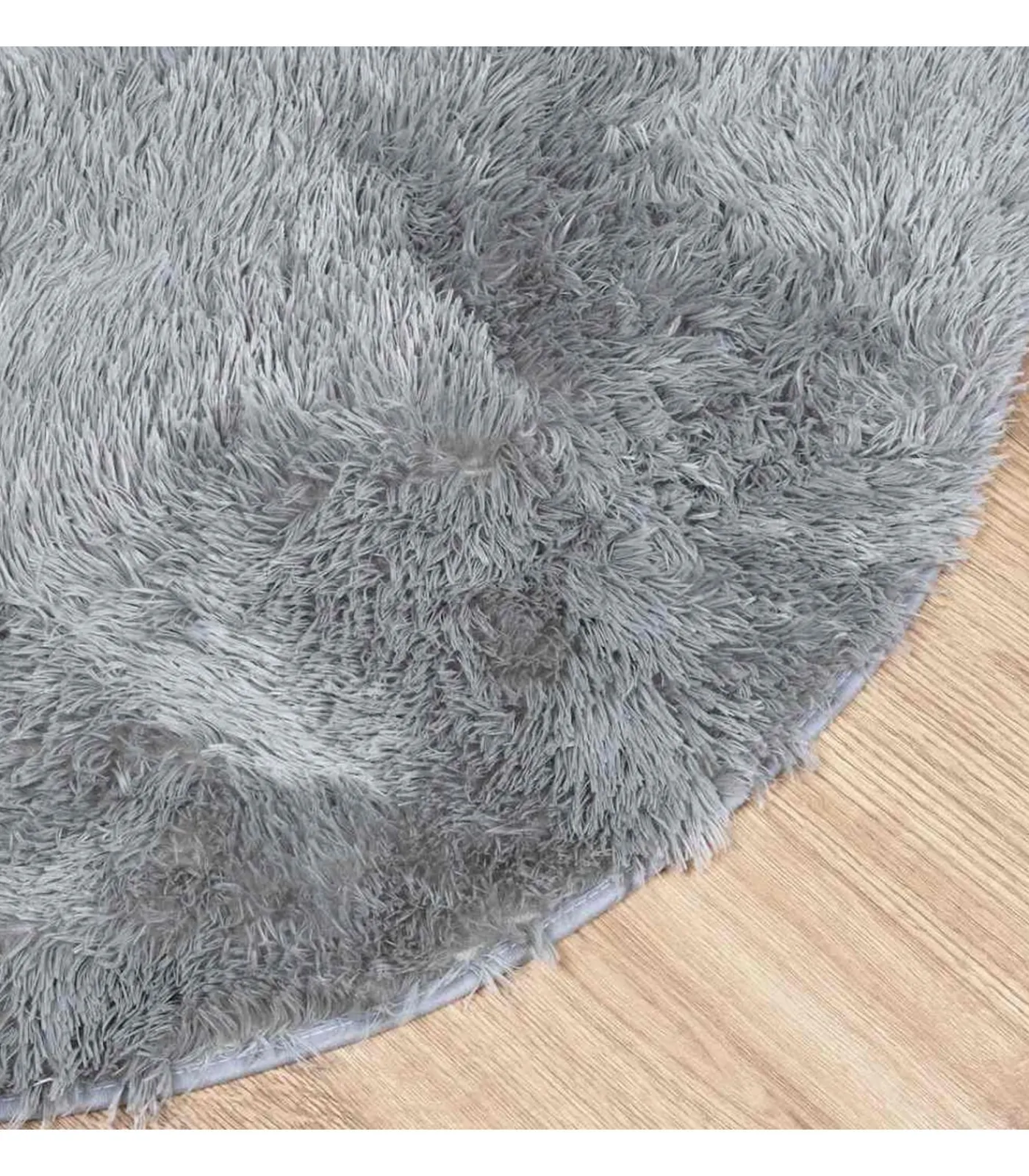 New Hoogpolig vloerkleed NAVARRA 240x240 cm polyester lichtgrijs Tapijten