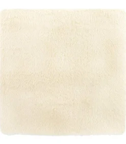 Online Hoogpolig vloerkleed NAVARRA 160x160 cm polyester crèmekleurig Tapijten
