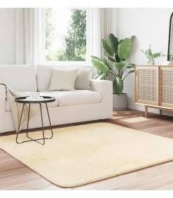 Online Hoogpolig vloerkleed NAVARRA 160x160 cm polyester crèmekleurig Tapijten