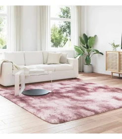 Hot Hoogpolig vloerkleed NAVARRA 240x240 cm polyester stoffig roze Tapijten