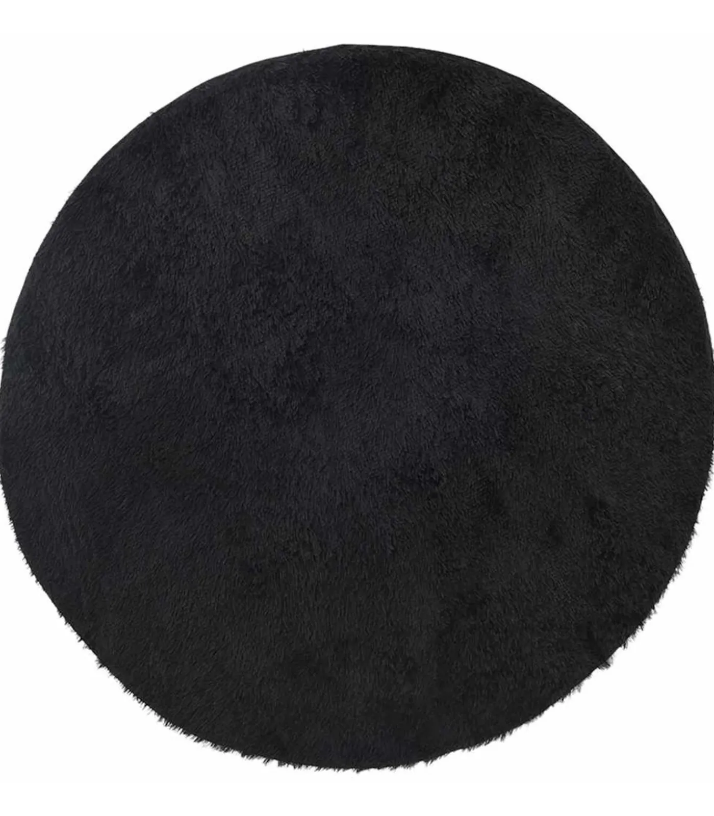 New Hoogpolig vloerkleed NAVARRA 120x120 cm polyester zwart Tapijten