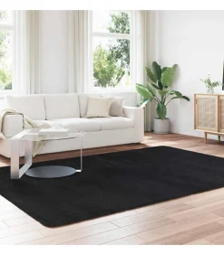 Outlet Hoogpolig vloerkleed NAVARRA 200x290 cm polyester zwart Tapijten