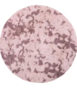 New Hoogpolig vloerkleed NAVARRA 160x160 cm polyester stoffig roze Tapijten