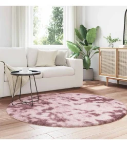 New Hoogpolig vloerkleed NAVARRA 160x160 cm polyester stoffig roze Tapijten