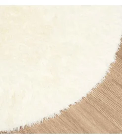 Hot Hoogpolig vloerkleed NAVARRA 240x240 cm polyester crèmekleurig Tapijten