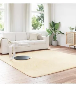 Hoogpolig vloerkleed NAVARRA 240x240 cm polyester crèmekleurig Tapijten