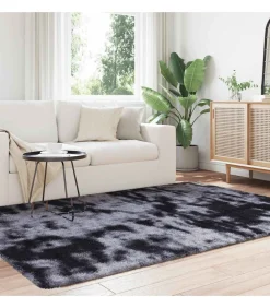 Clearance Hoogpolig vloerkleed NAVARRA 130x200 cm polyester donkergrijs Tapijten