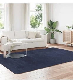 Clearance Hoogpolig vloerkleed NAVARRA 200x290 cm polyester marineblauw Tapijten