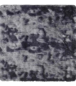 Hoogpolig vloerkleed NAVARRA 160x160 cm polyester donkergrijs Tapijten