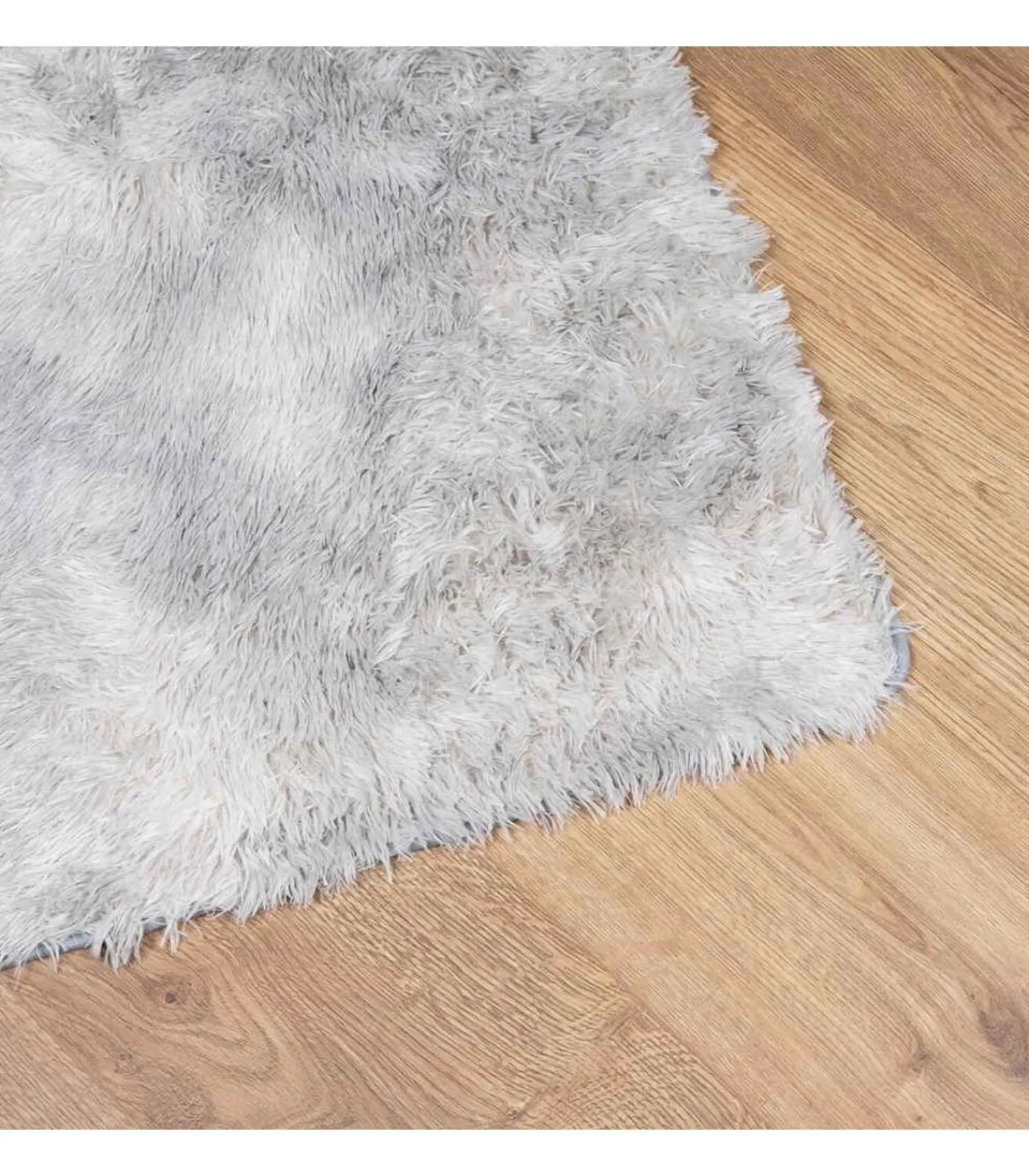 Discount Hoogpolig vloerkleed NAVARRA 160x160 cm polyester zilvergrijs Tapijten