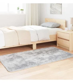 Hoogpolig vloerkleed NAVARRA 80x150 cm polyester zilvergrijs Tapijten