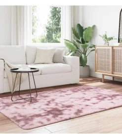 Discount Hoogpolig vloerkleed NAVARRA 130x200 cm polyester stoffig roze Tapijten