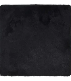 Clearance Hoogpolig vloerkleed NAVARRA 240x240 cm polyester zwart Tapijten