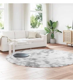 Sale Hoogpolig vloerkleed NAVARRA 240x240 cm polyester zilvergrijs Tapijten