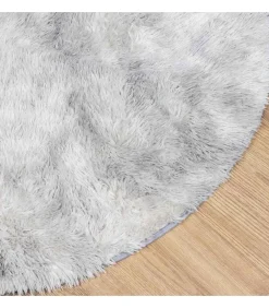 Sale Hoogpolig vloerkleed NAVARRA 240x240 cm polyester zilvergrijs Tapijten