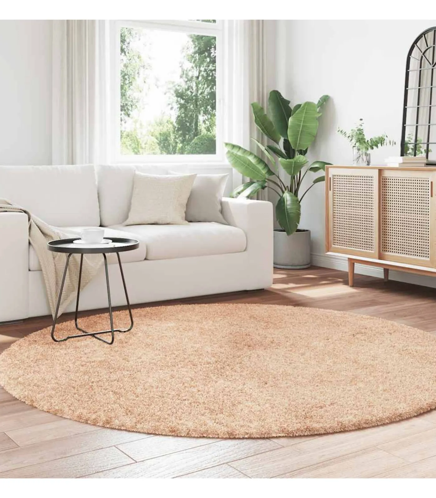 Discount Hoogpolig vloerkleed NAVARRA 200x200 cm polyester Tapijten