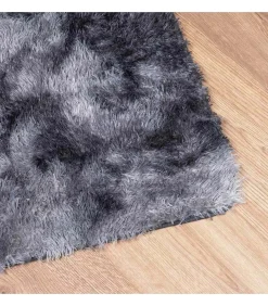 Hot Hoogpolig vloerkleed NAVARRA 60x100 cm polyester donkergrijs Tapijten