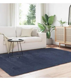 Outlet Hoogpolig vloerkleed NAVARRA 160x230 cm polyester marineblauw Tapijten