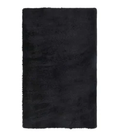 Outlet Hoogpolig vloerkleed NAVARRA 80x150 cm polyester zwart Tapijten