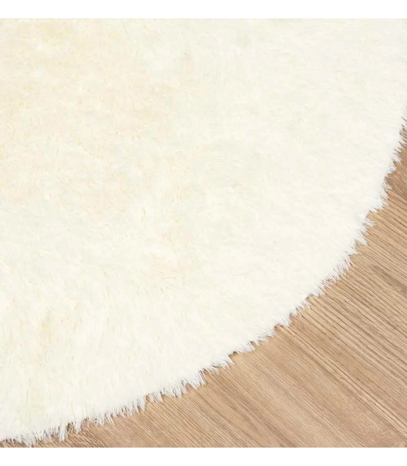 Online Hoogpolig vloerkleed NAVARRA 160x160 cm polyester crèmekleurig Tapijten