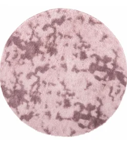 Discount Hoogpolig vloerkleed NAVARRA 200x200 cm polyester stoffig roze Tapijten