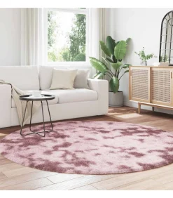 Discount Hoogpolig vloerkleed NAVARRA 200x200 cm polyester stoffig roze Tapijten