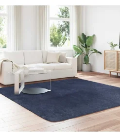 New Hoogpolig vloerkleed NAVARRA 240x240 cm polyester marineblauw Tapijten