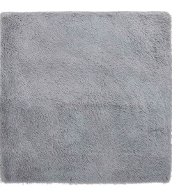 Best Hoogpolig vloerkleed NAVARRA 120x120 cm polyester lichtgrijs Tapijten