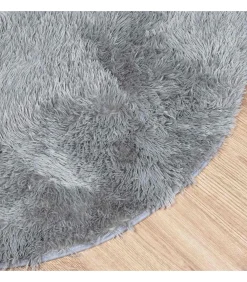 Hot Hoogpolig vloerkleed NAVARRA 200x200 cm polyester lichtgrijs Tapijten