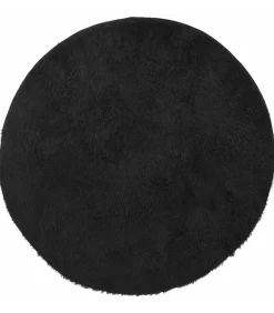 Sale Hoogpolig vloerkleed NAVARRA 160x160 cm polyester zwart Tapijten