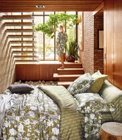 Sale IMPERIAL Olive - Hoeslaken Satijn katoen Hoeslakens