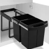 Outlet Inbouwprullenbak uittrekbaar soft-close 48 L Manden En Bakken