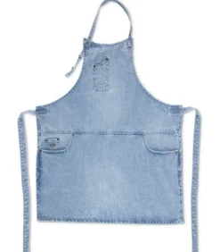 Outlet Indigo jeans BBQ of keukenschort licht blauw katoen 5 zakken Keuken- & Tafellinnen