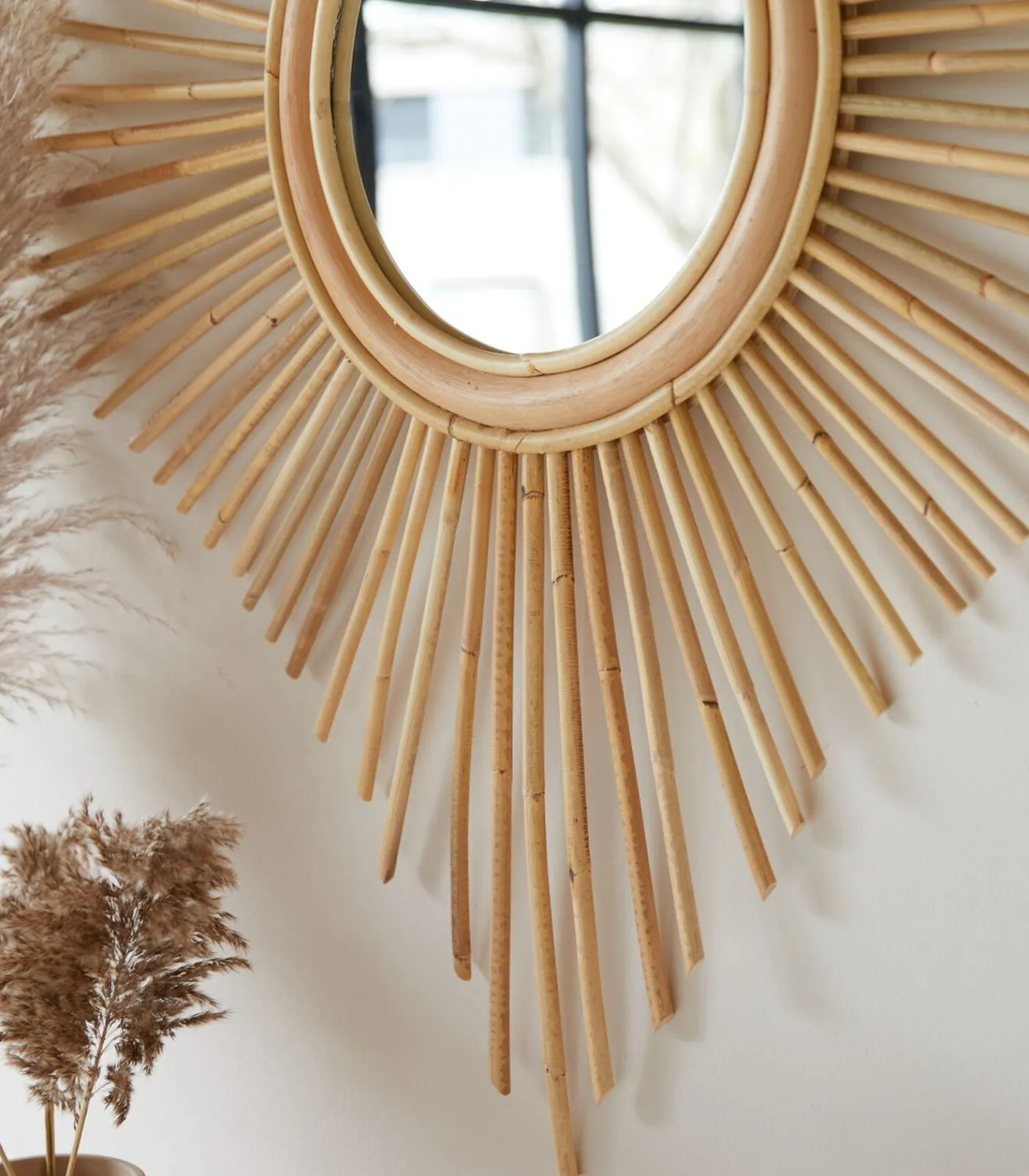 Isidore - Spiegel van natuurlijk rotan 80 cm Spiegels