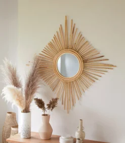 Isidore - Spiegel van natuurlijk rotan 80 cm Spiegels