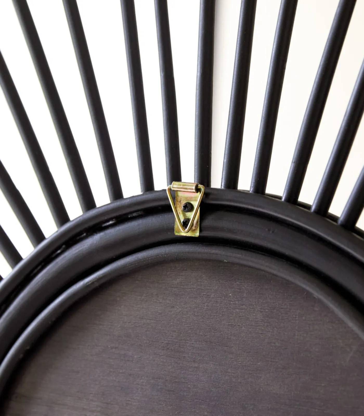 Discount Isidore - Zwarte rotan spiegel 80 cm Spiegels