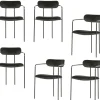 Ivy Eetkamerstoelen - Fluweel - Zwart - Set van 6 Stoelen