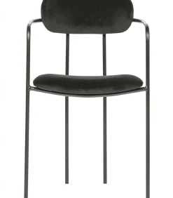 Ivy Eetkamerstoelen - Fluweel - Zwart - Set van 6 Stoelen