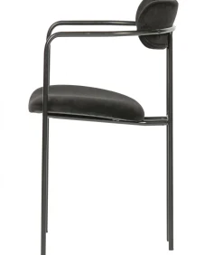 Ivy Eetkamerstoelen - Fluweel - Zwart - Set van 6 Stoelen