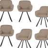Online Juno Eetkamerstoelen - Mesh - Naturel - Set van 6 Stoelen