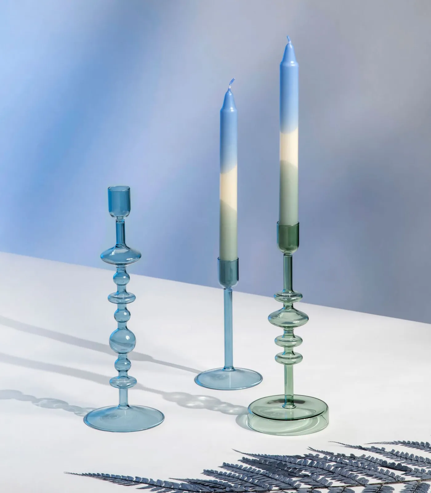 Outlet Kaars dip dye ice, sage, 2 stuks Like Home Kaarsen & Kaarshouders