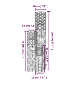 Hot Kaarsenhouders 3 st wicker grijs Kaarsen & Kaarshouders