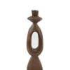 Discount Kandelaar Django - Donkerbruin - 13x13x43cm Kaarsen & Kaarshouders