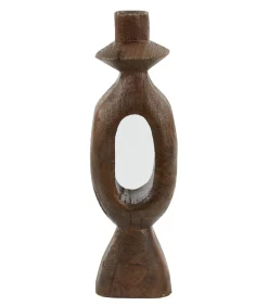 Kandelaar Django - Donkerbruin - 14x14x50cm Kaarsen & Kaarshouders