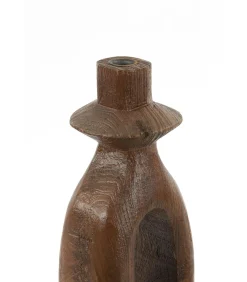 Kandelaar Django - Donkerbruin - 14x14x50cm Kaarsen & Kaarshouders