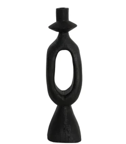 Sale Kandelaar Django - Zwart - 14x14x50cm Kaarsen & Kaarshouders