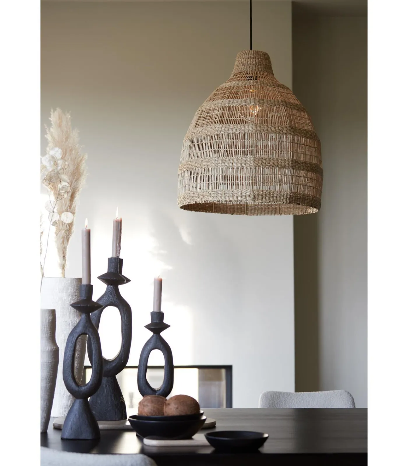 Sale Kandelaar Django - Zwart - 14x14x50cm Kaarsen & Kaarshouders