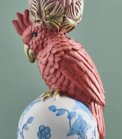 Kandelaar Papegaai op Olifant/roze/blauw/wit Kaarsen & Kaarshouders